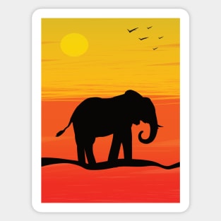 Sunset Elephant Sticker